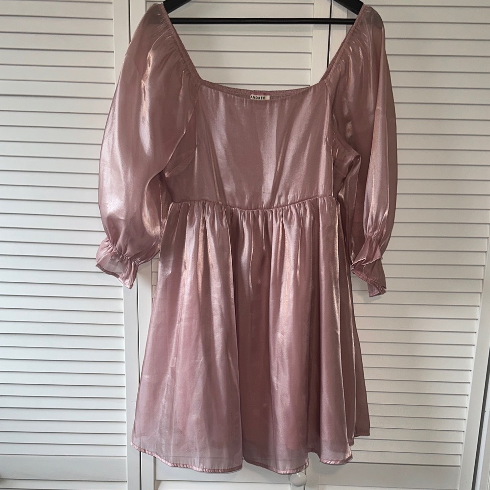 ANDREE BY UNIT Shimmering Pink Mini Dress